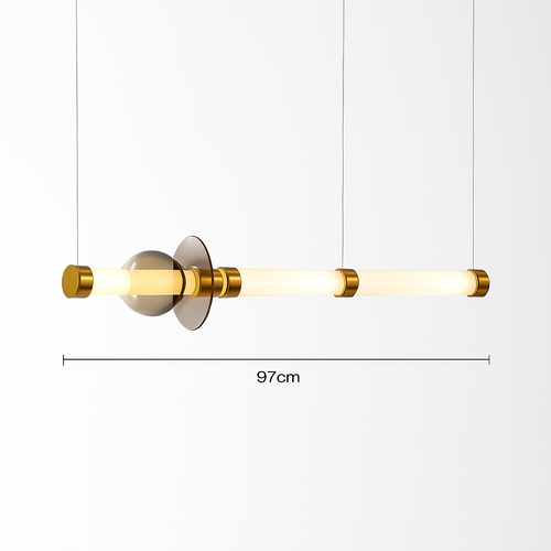 Suspension design à LED allongée en verre aux formes ovales Luxury