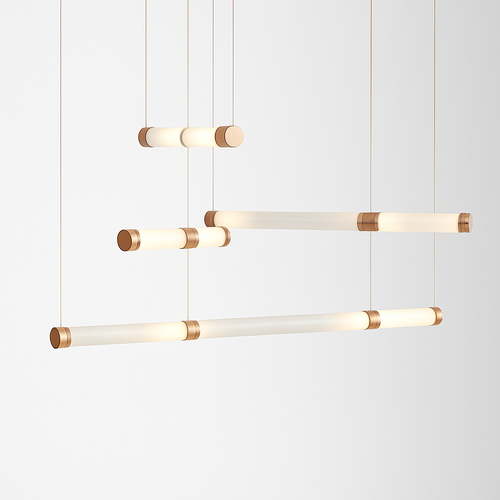 Suspension design à LED allongée en verre aux formes ovales Luxury