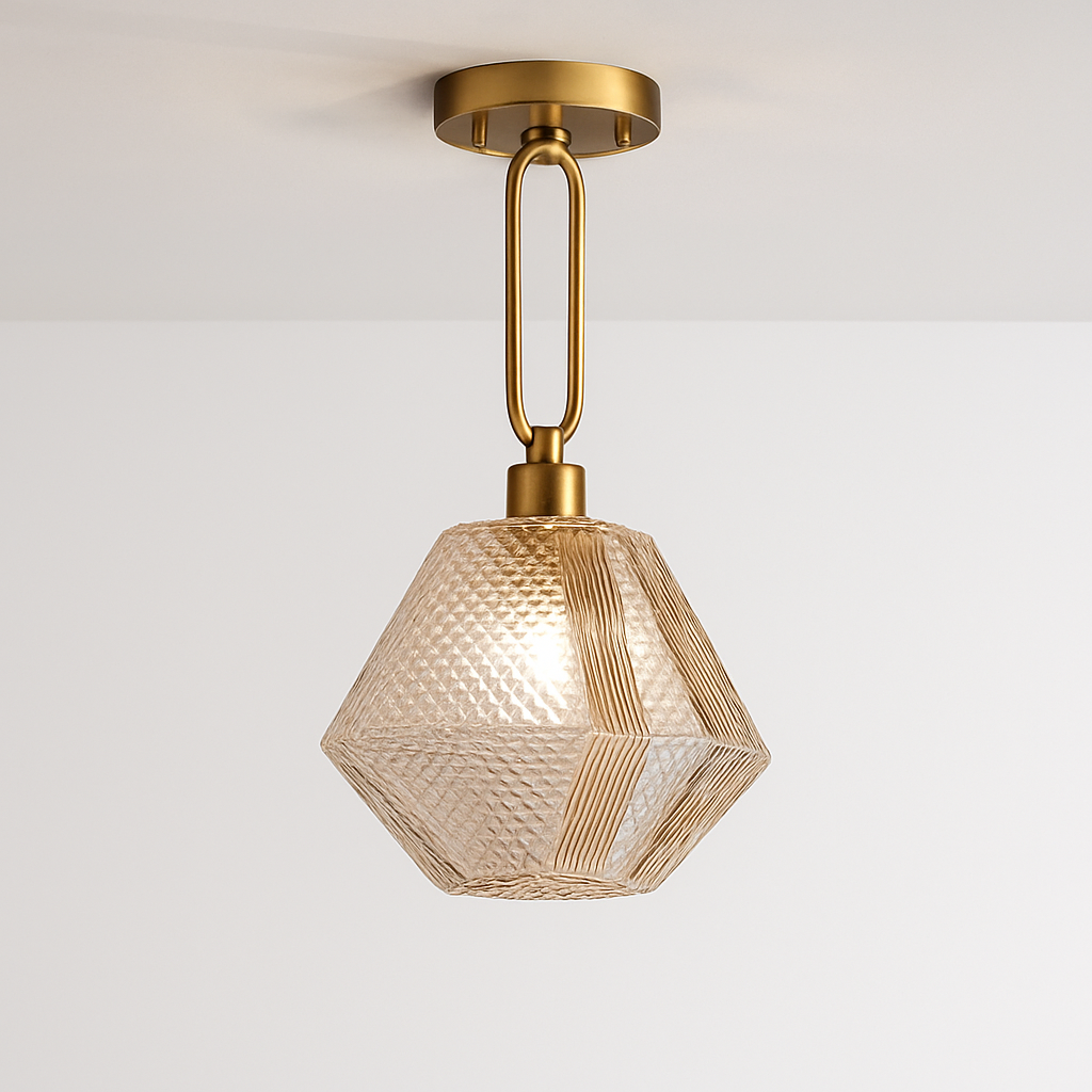 Suspension design à LED avec abat-jour en verre rétro Shadow - vue 4 sur 5