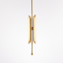 Suspension design LED avec double base dorée arrondie style Luxury