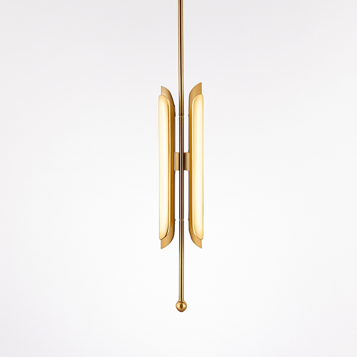 Suspension design LED avec double base dorée arrondie style Luxury