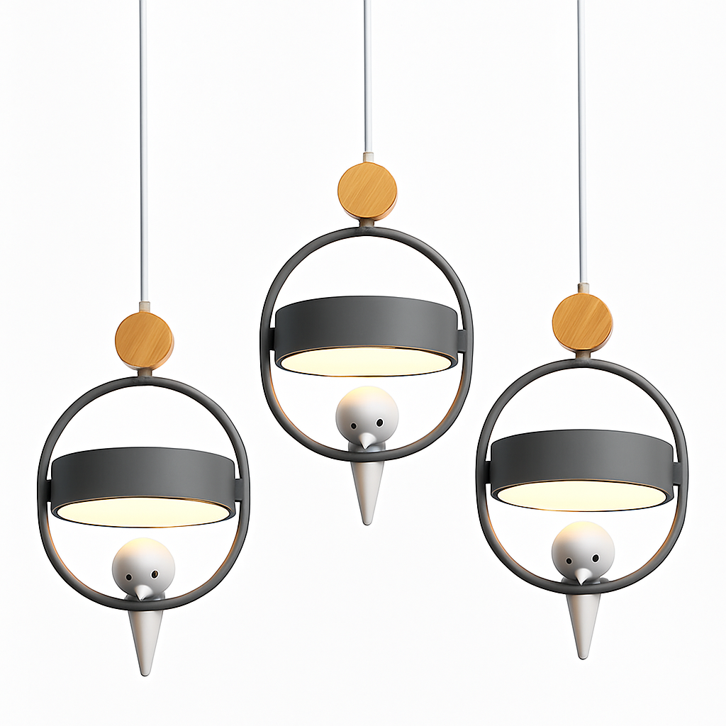 Suspension design LED avec petit oiseau suspendu Bessie - vue 7 sur 10