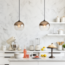 Suspension design LED en boule de verre Loft