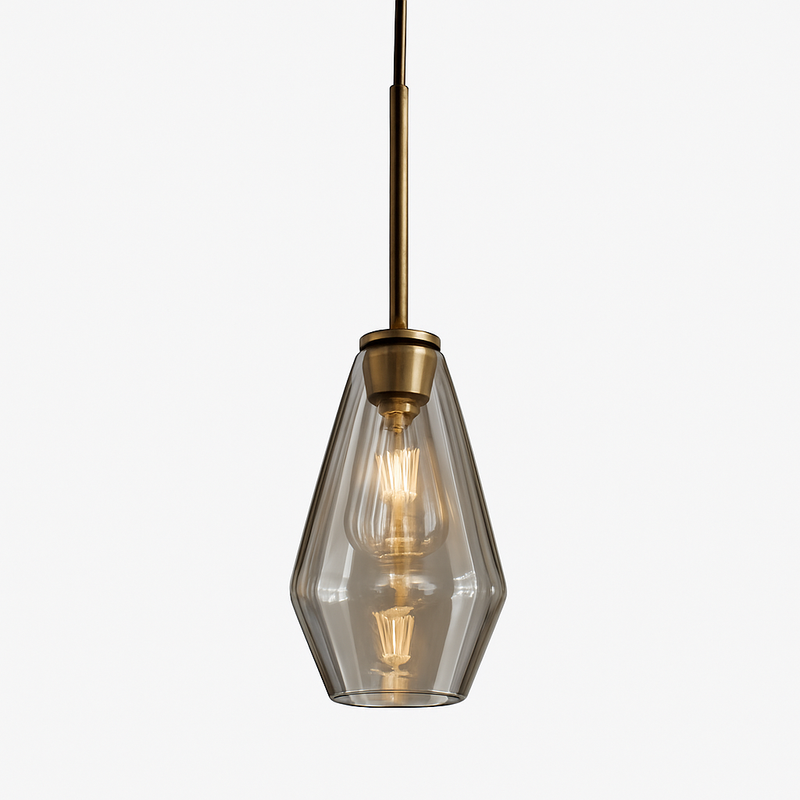 Suspension design à LED en métal et verre de plusieurs formes