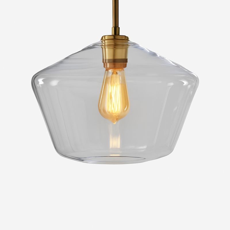 Suspension design à LED en métal et verre de plusieurs formes