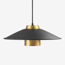 Suspension design LED en métal noir et doré Bar