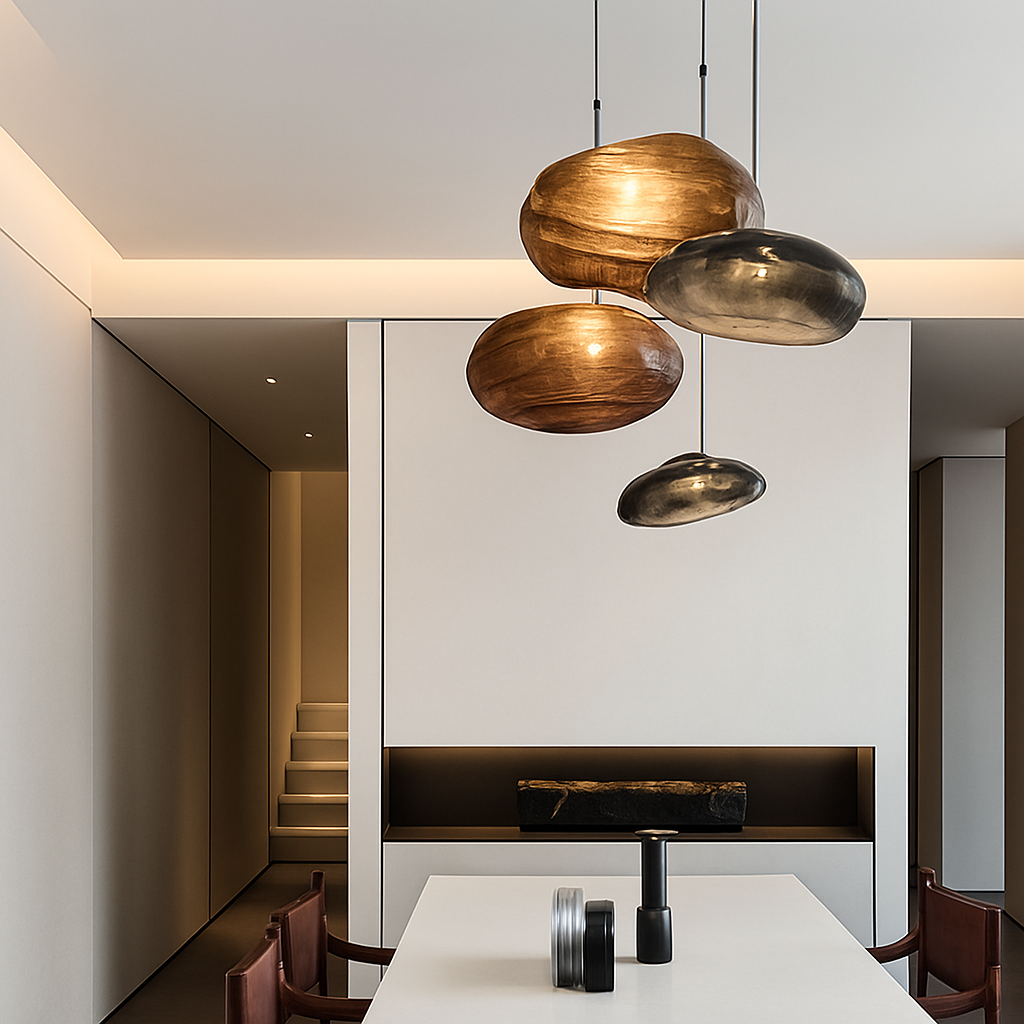 Suspension design à LED en verre soufflé style hang - vue 4 sur 8