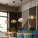 Suspension design à LED en verre soufflé style hang