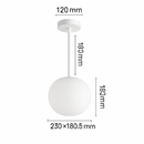 Suspension design LED forme ovale en verre blanc