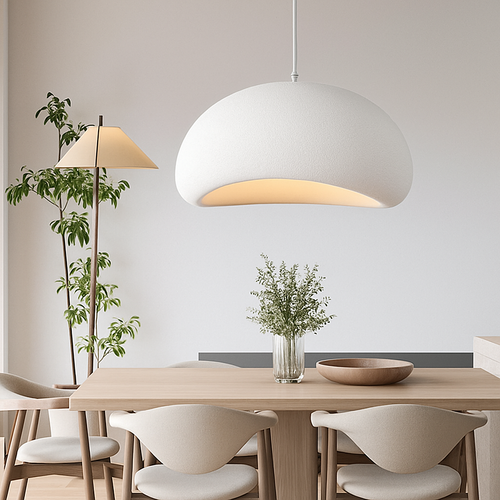 Minimalist designer LED pendant light with original Boaz shape - vue 3 sur 9