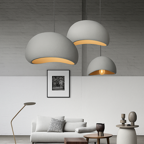 Minimalist designer LED pendant light with original Boaz shape - vue 4 sur 9