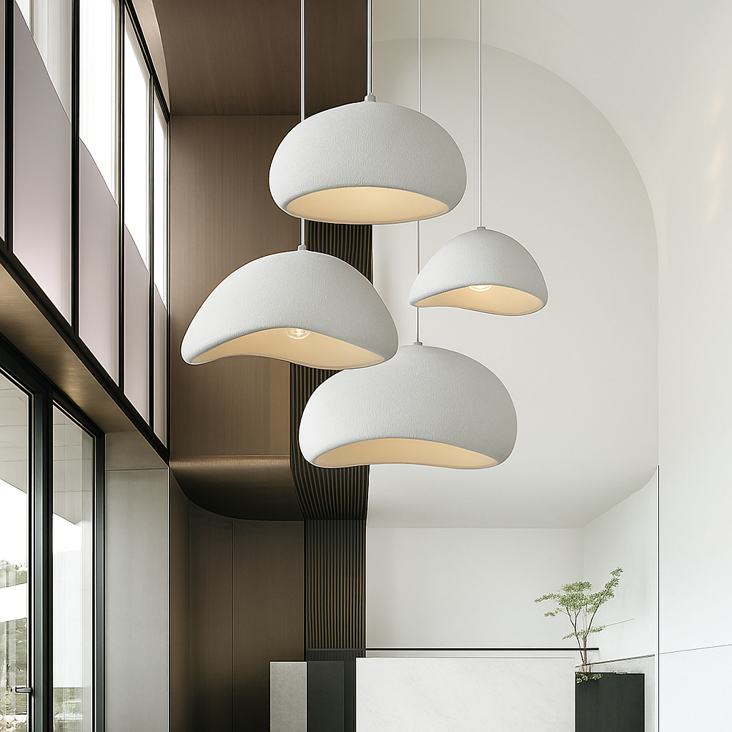 Minimalist designer LED pendant light with original Boaz shape - vue 4 sur 9