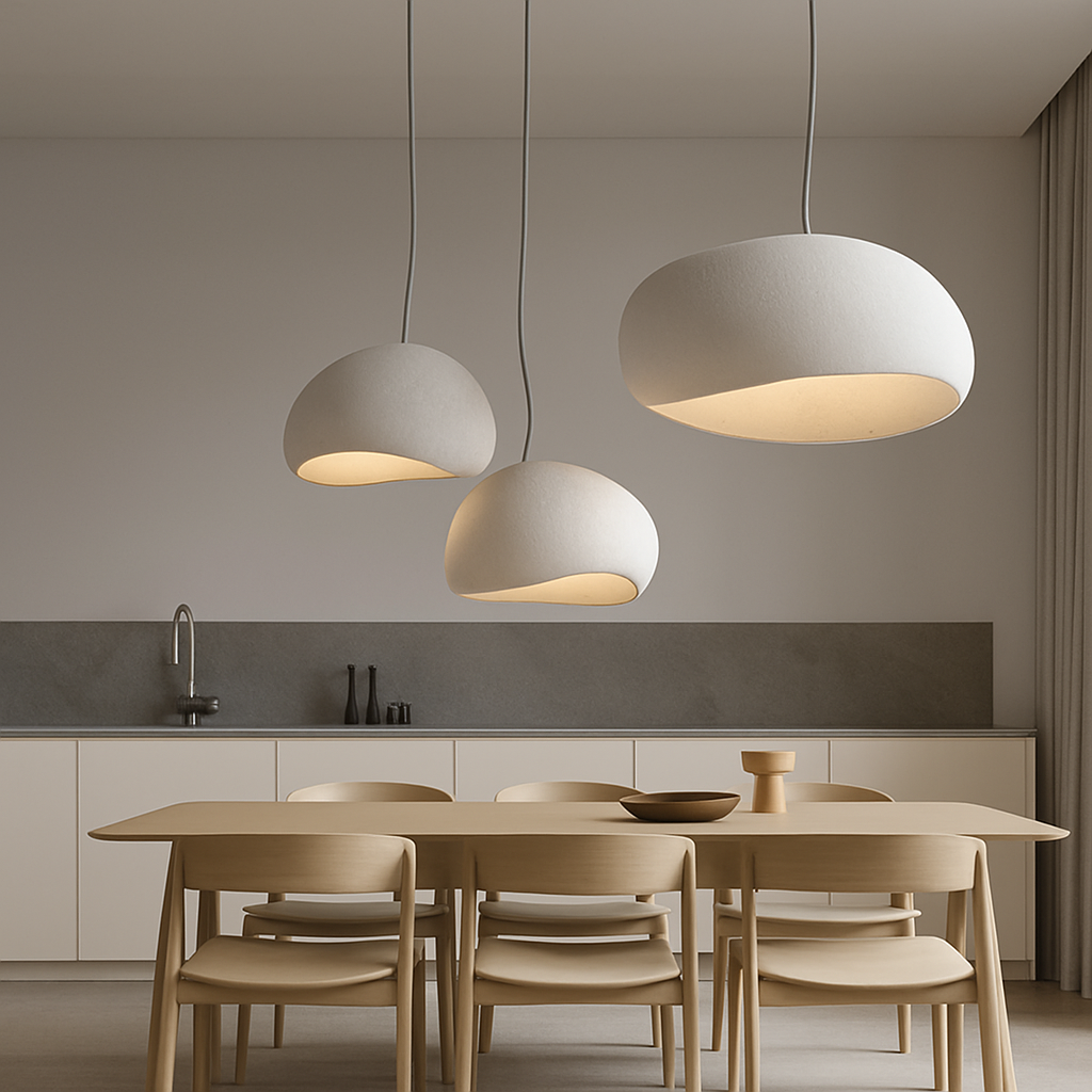Minimalist designer LED pendant light with original Boaz shape - vue 5 sur 9