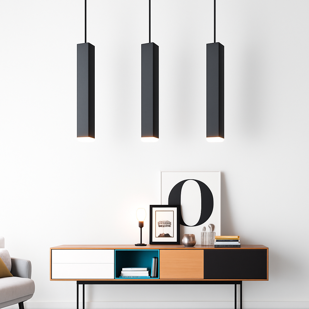 Suspension design LED rectangulaire (noir ou blanc) - vue 6 sur 5