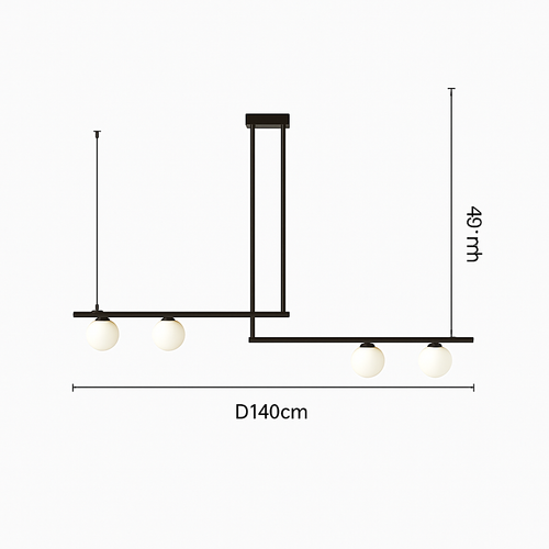 suspension design moderne avec boule de verre élégante