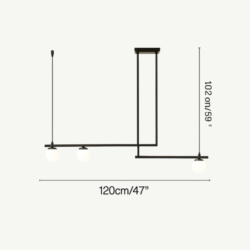 suspension design moderne avec boule de verre élégante