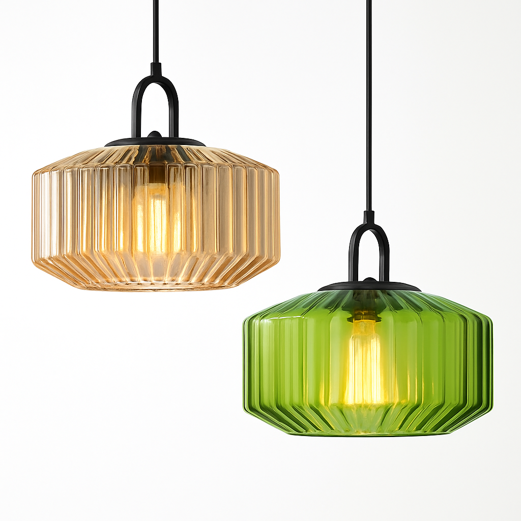 suspension design moderne en verre coloré pour décoration intérieure