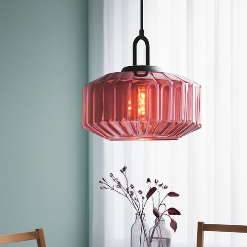 Modern coloured glass designer pendant light for interior decor - vue 3 sur 9