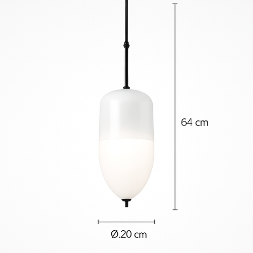 Suspension design moderne en verre en forme de goutte bleue
