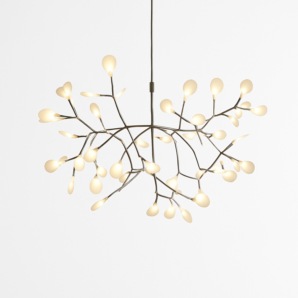 Suspension design moderne LED arbre couleur cuivré ou noir Home - vue 12 sur 13