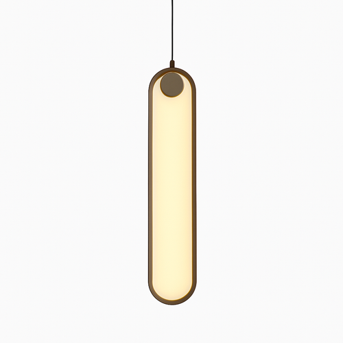 Suspension design moderne LED en anneau allongé noir ou doré Hang