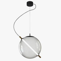 suspension design nordique boule de bulles de verre décorative