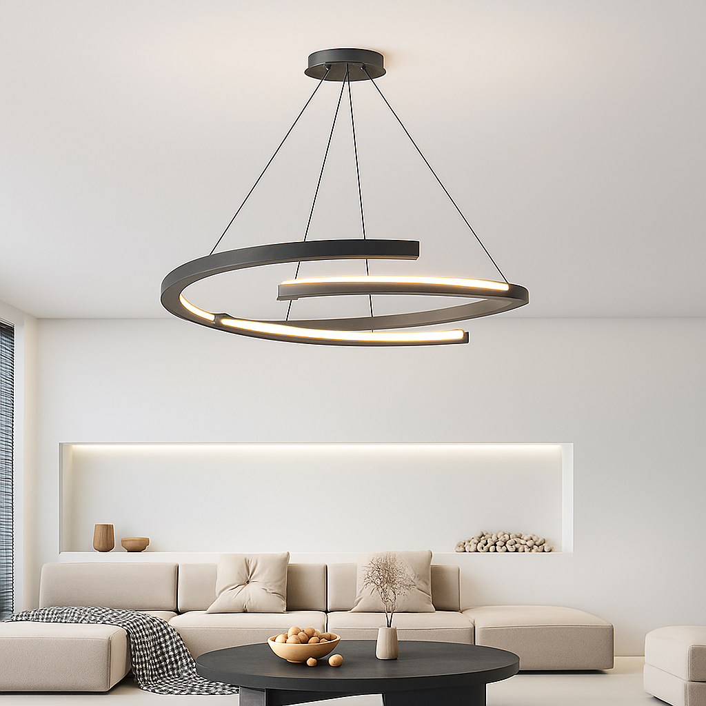 suspension design nordique moderne simple anneau luminaire - vue 4 sur 12