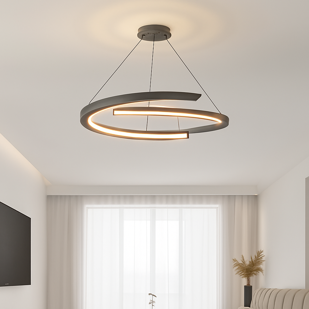suspension design nordique moderne simple anneau luminaire - vue 5 sur 12