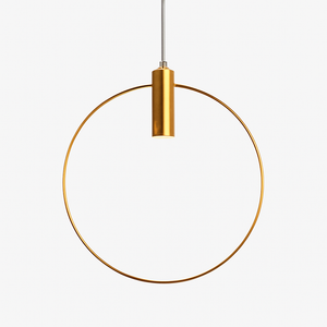 Gold LED round pendant light