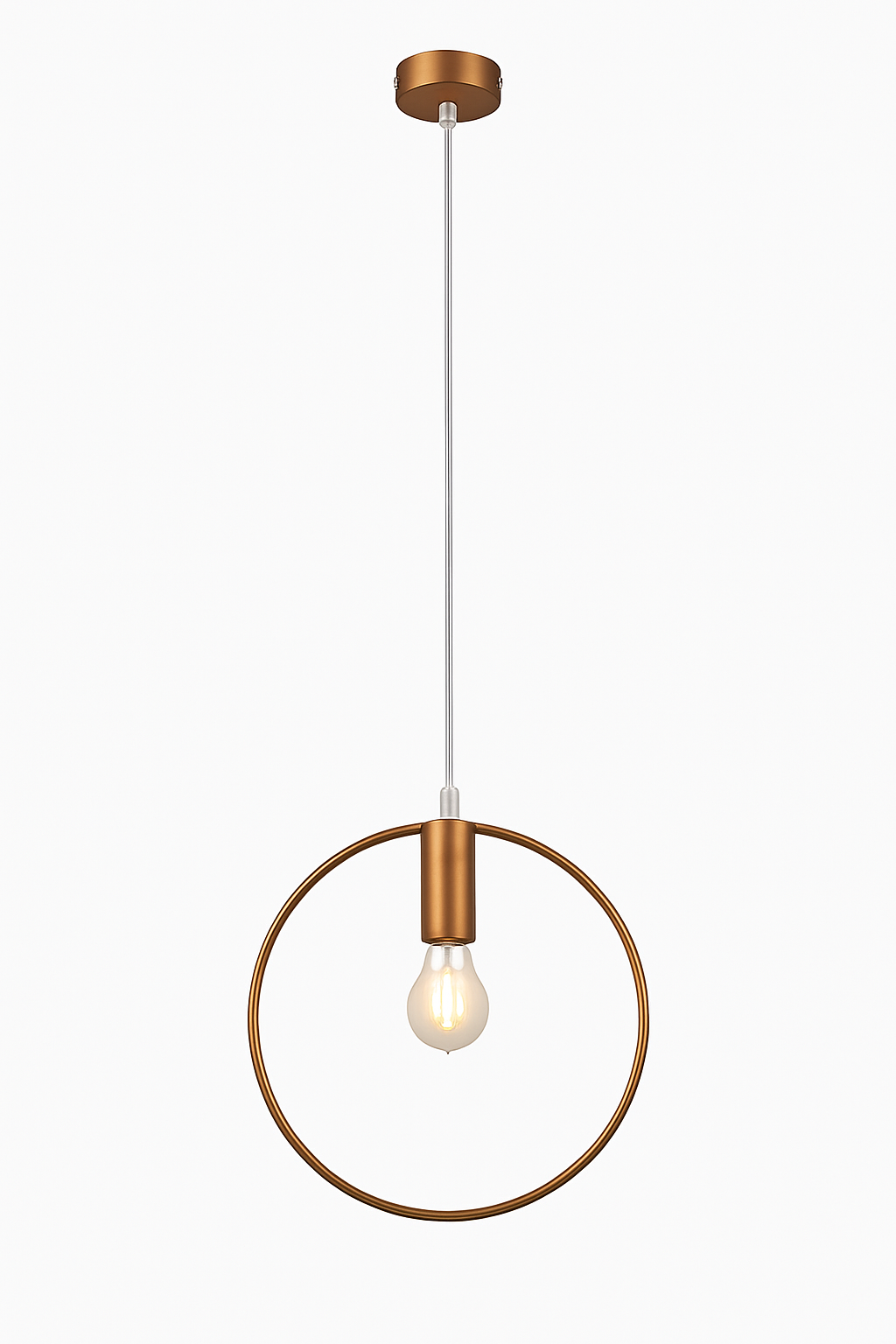 Suspension dorée à LED en forme de rond - vue 5 sur 7
