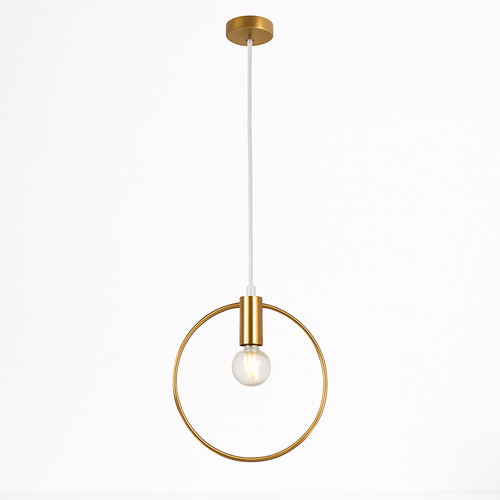 Suspension dorée à LED en forme de rond