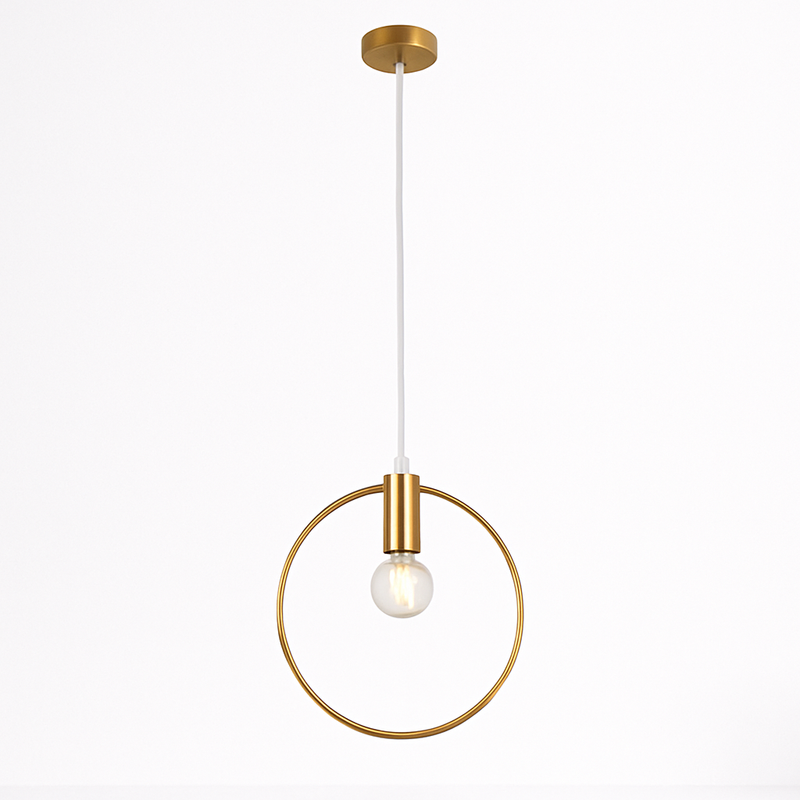 Suspension dorée à LED en forme de rond