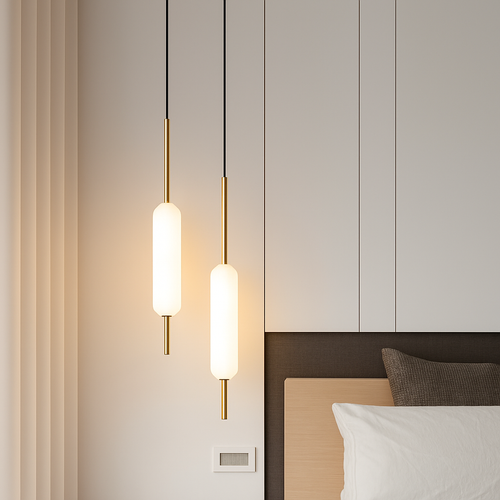 Minimalist Nordic style double head pendant light - vue 3 sur 10