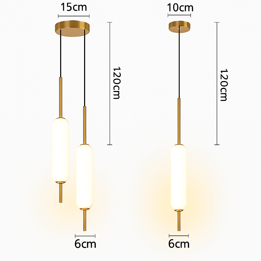 Minimalist Nordic style double head pendant light - vue 7 sur 10