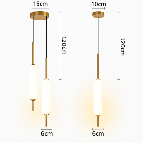 Minimalist Nordic style double head pendant light - vue 8 sur 10