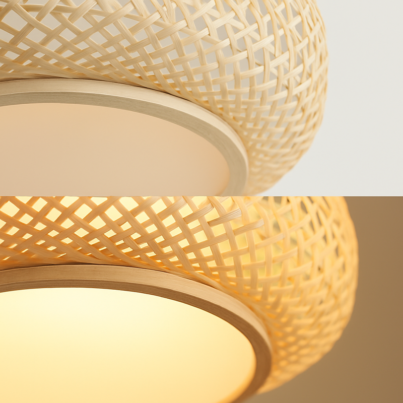 suspension en bambou style chinois vintage tissée à la main