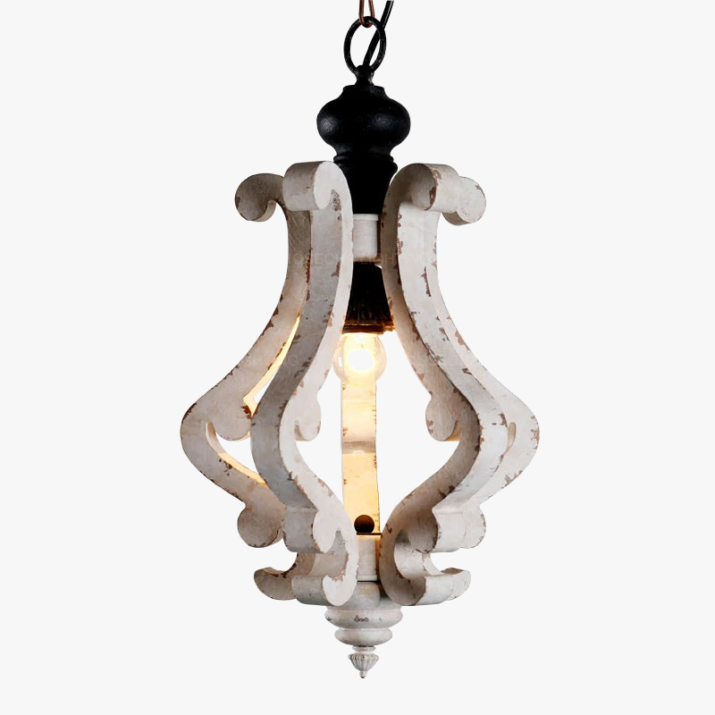 Suspension en bois blanc vintage unique 1 lumière petite lampe suspendue nordique rétro pour chambre à coucher cuisine salle à manger lampes à suspension