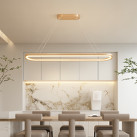 Minimalist wooden and LED pendant light for interior decoration