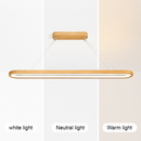 Minimalist wooden and LED pendant light for interior decoration
