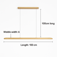 Suspension en bois lampes suspendues Table moderne LED longue lumière linéaire îlot de cuisine éclairage de bar de bureau pour salle à manger salon