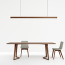 Minimalist nordic wooden pendant light with decorative LED