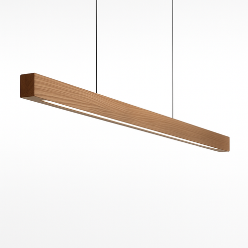 Minimalist nordic wooden pendant light with decorative LED - vue 2 sur 8
