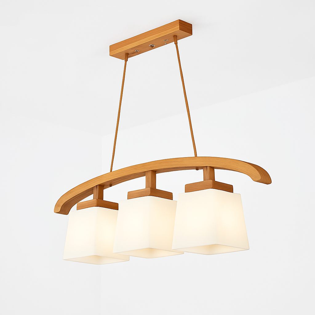 Suspension en bois nordique LED lampes suspendues modernes pour salle à manger salon cuisine Bar café lampe suspendue de Style japonais - vue 3 sur 7