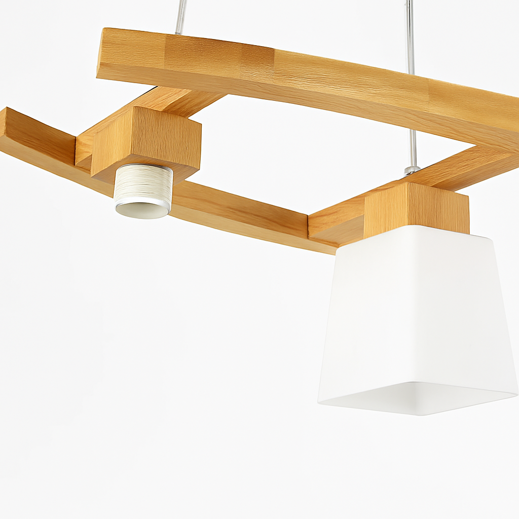 Suspension en bois nordique LED lampes suspendues modernes pour salle à manger salon cuisine Bar café lampe suspendue de Style japonais - vue 5 sur 7