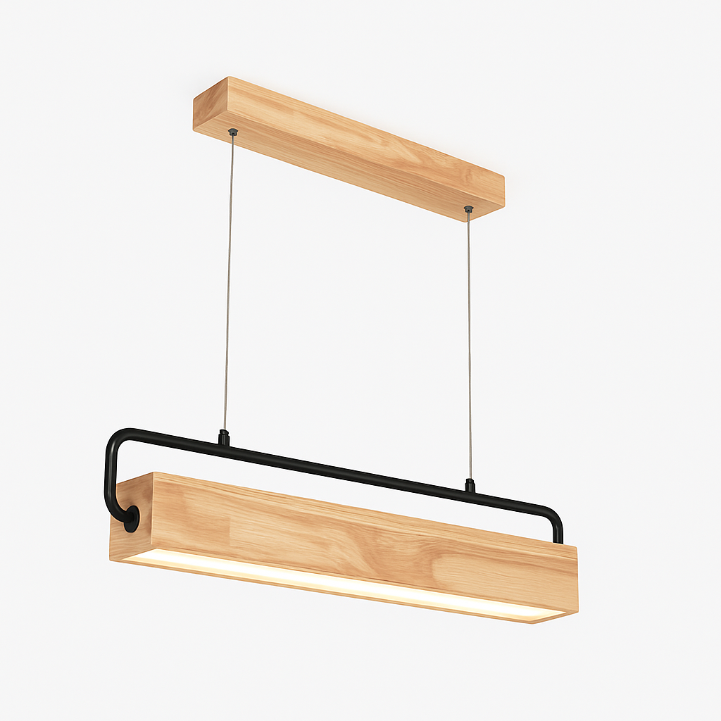 Suspension en bois nordiques LED lampes suspendues modernes pour salle à manger salon cuisine bureau boutique Bar café lampe suspendue à longue bande - vue 4 sur 7