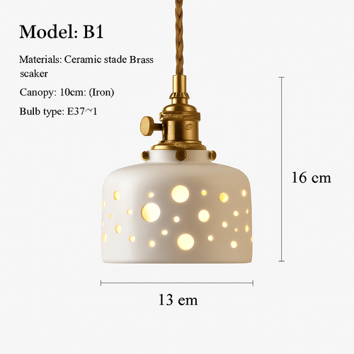 suspension en céramique nordique moderne avec motif floral - vue 9 sur 14
