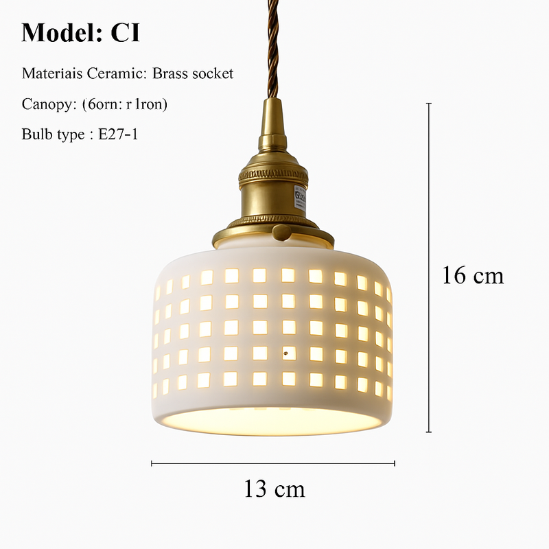 suspension en céramique nordique moderne avec motif floral