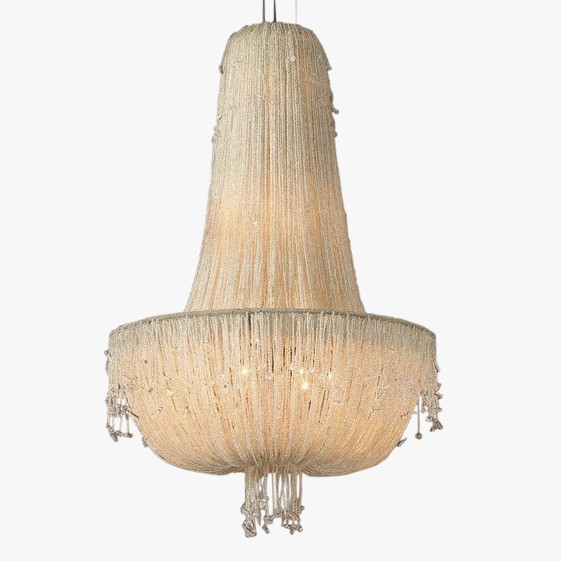 suspension en cristal transparent au design rétro et luxueux
