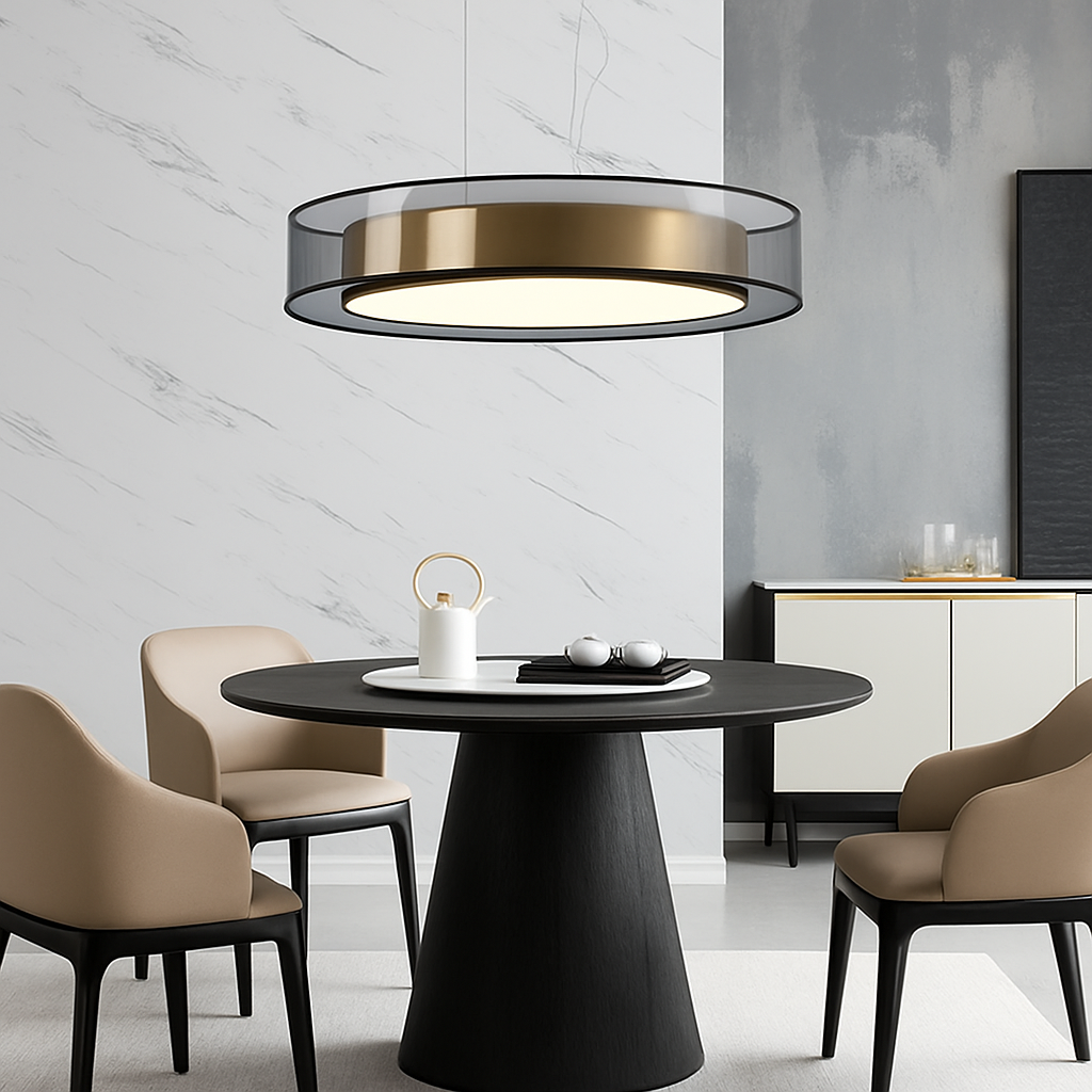 Post-modern copper pendant luxury decorative light nordic minimalist style - vue 6 sur 12