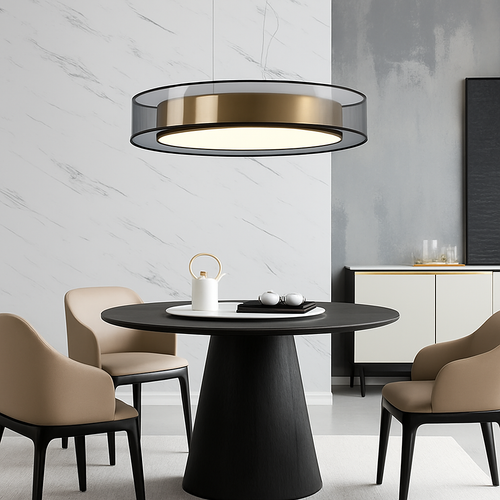 Post-modern copper pendant luxury decorative light nordic minimalist style - vue 6 sur 12